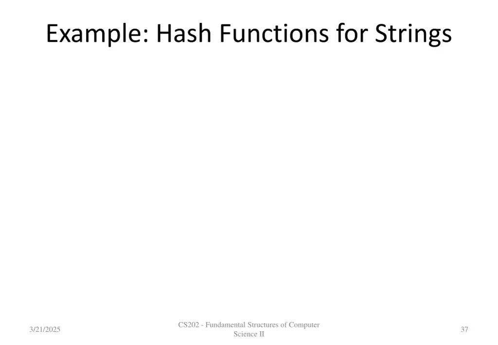 example hash functions for strings