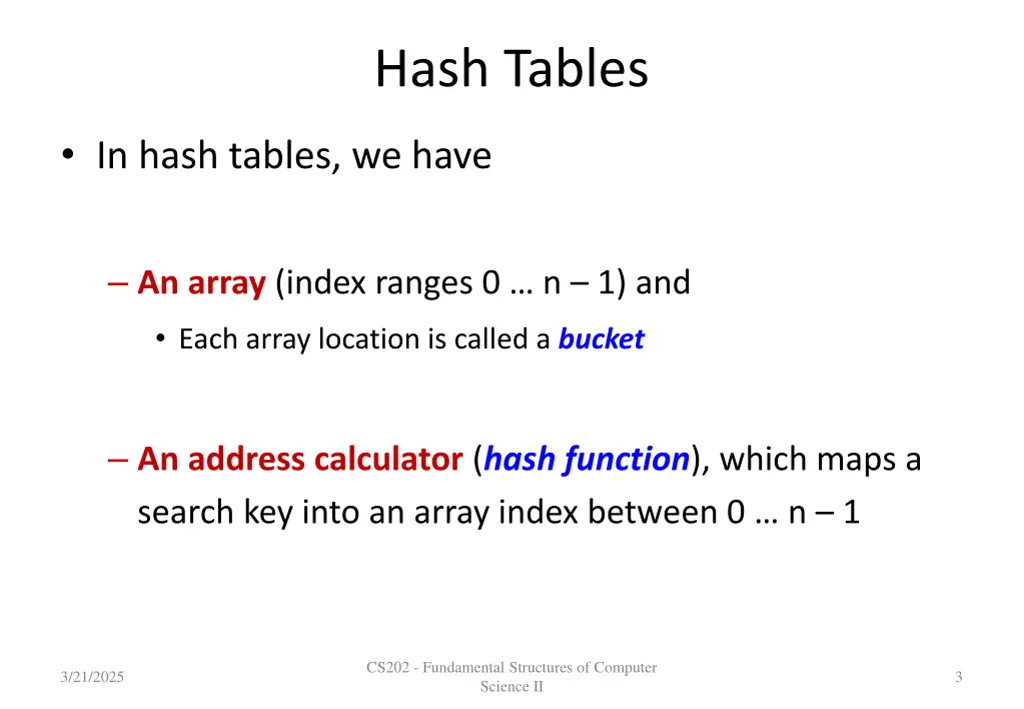 hash tables