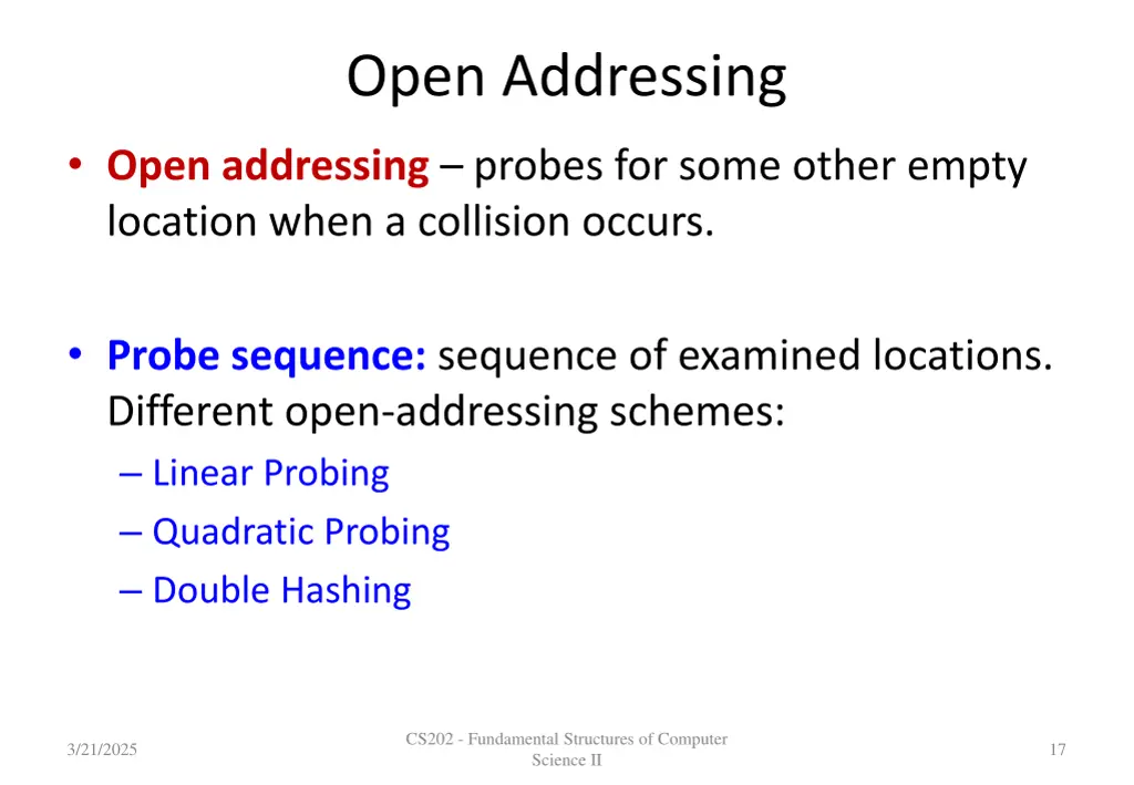 open addressing