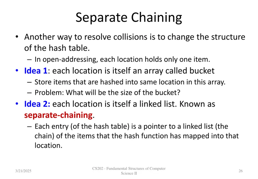 separate chaining