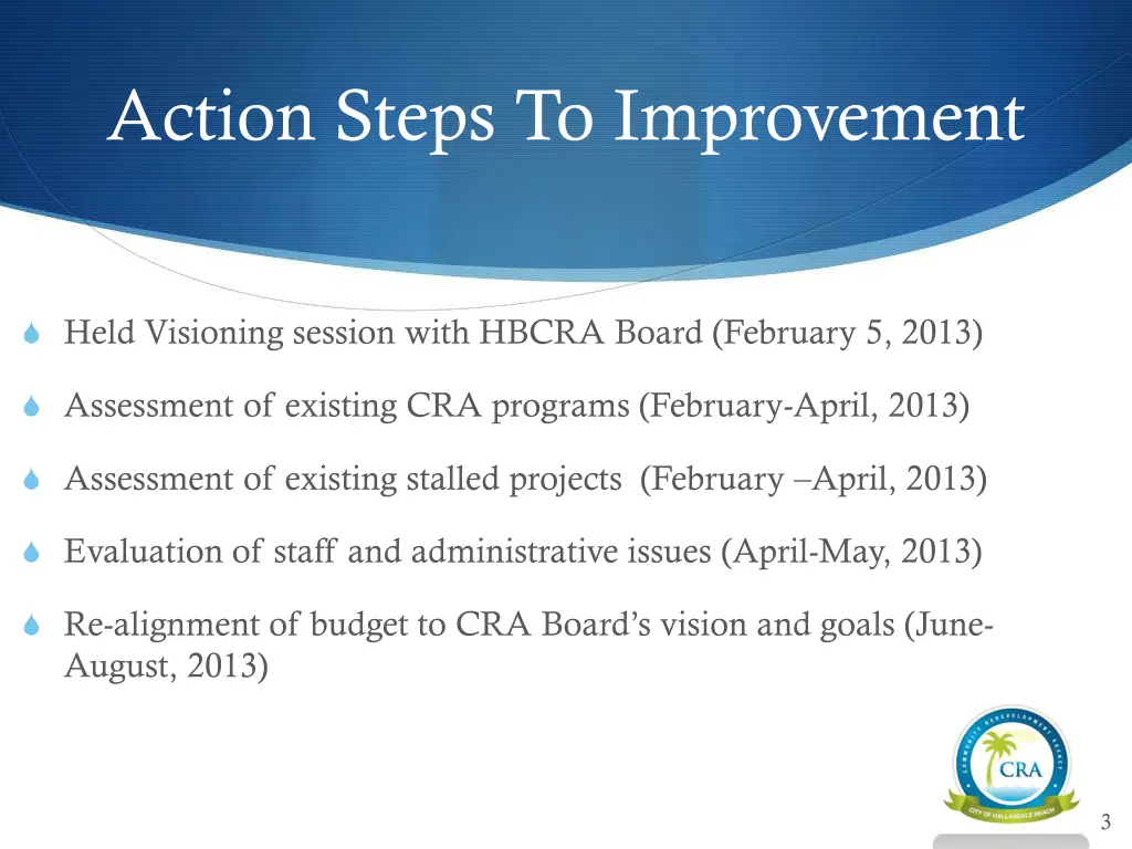 action steps to improvement