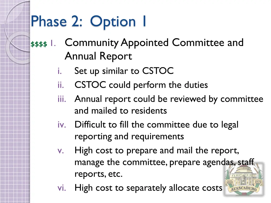 phase 2 option 1