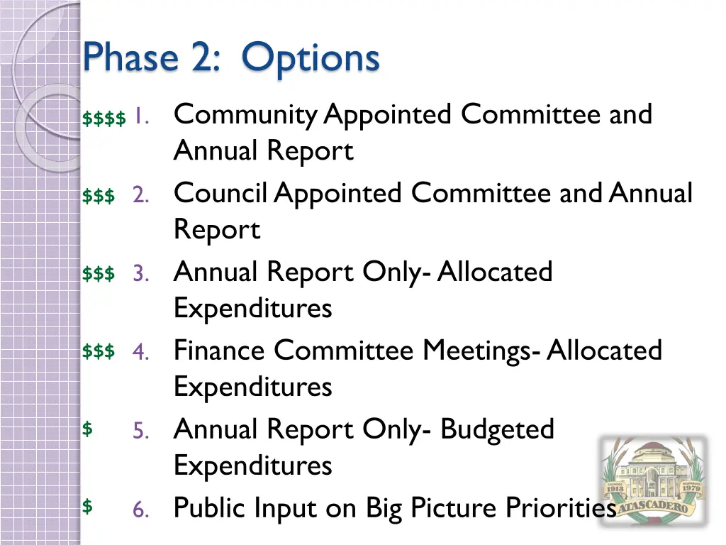 phase 2 options