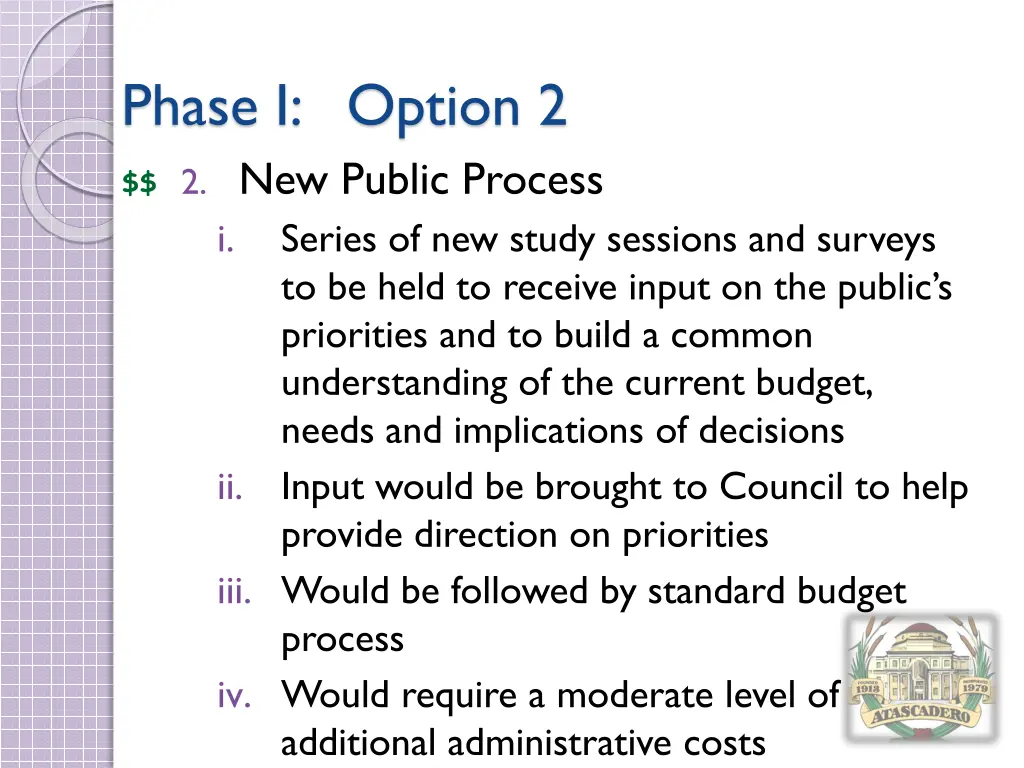 phase i option 2