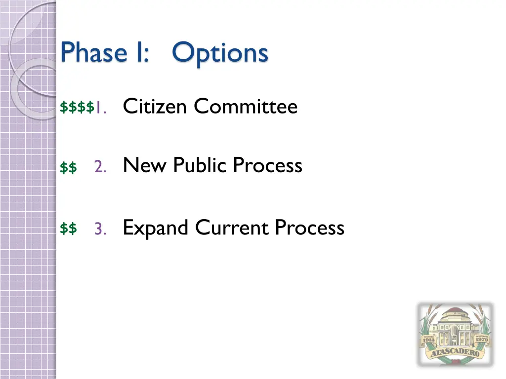 phase i options