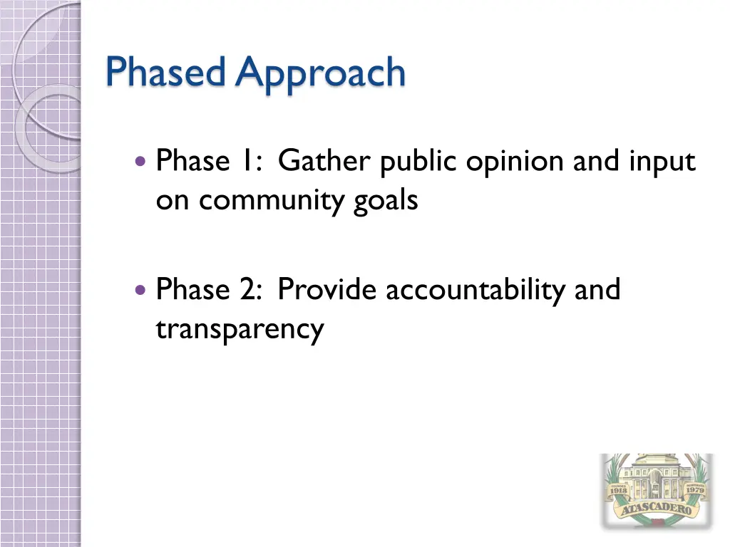 phased approach