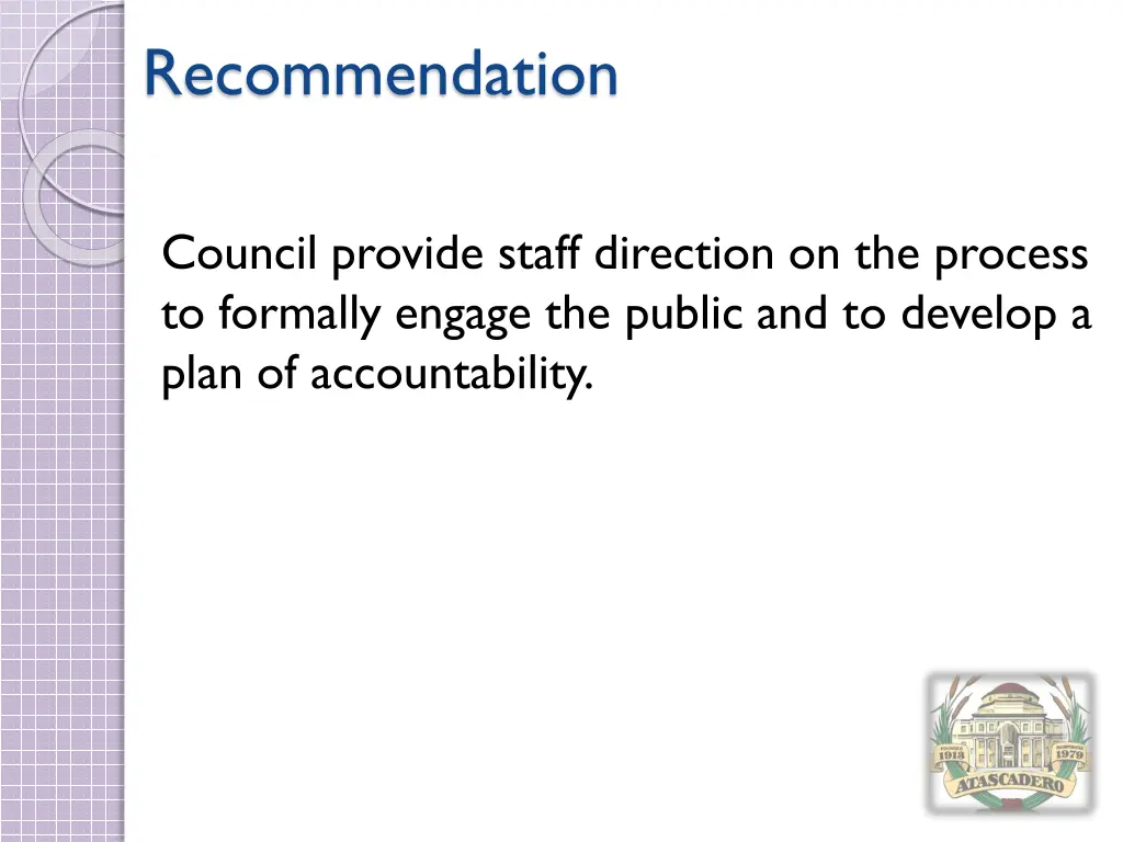 recommendation