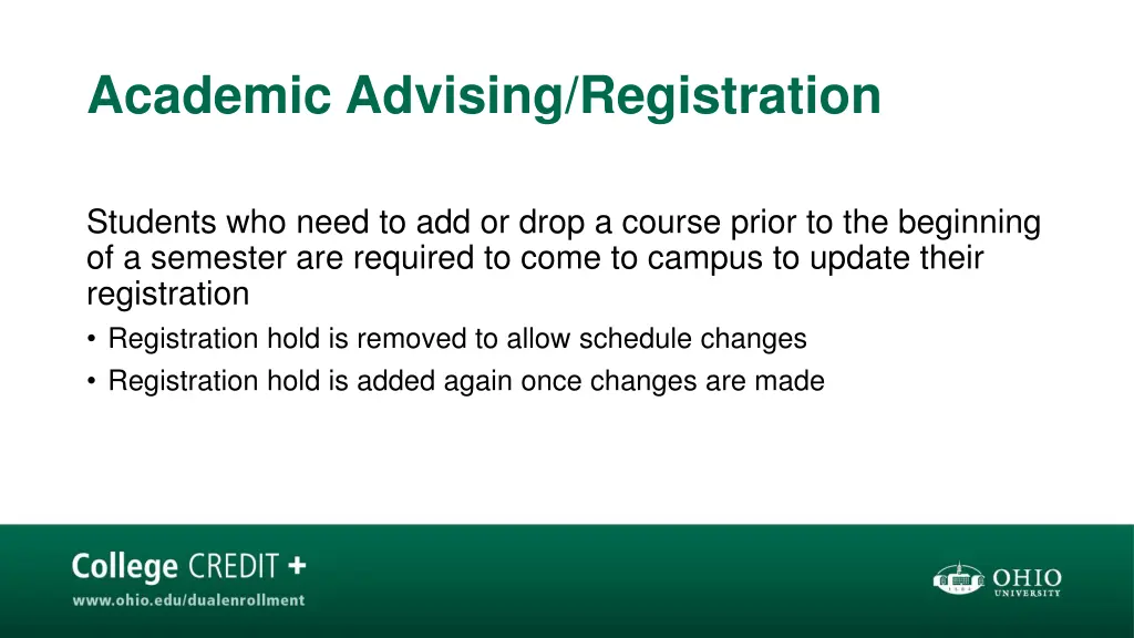 academic advising registration