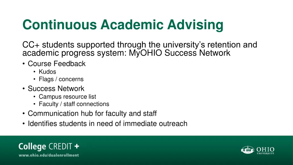 continuous academic advising 1