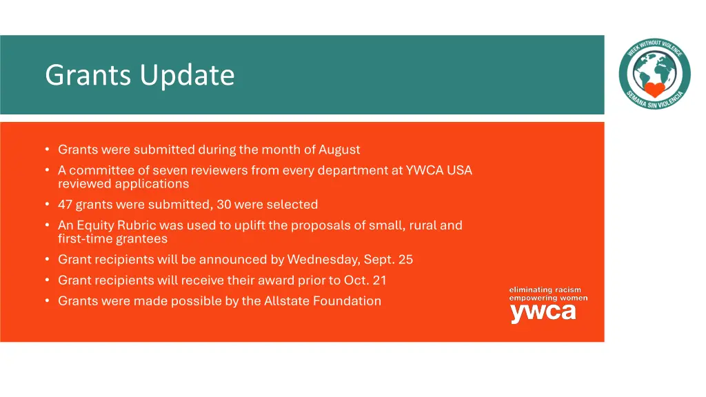 grants update