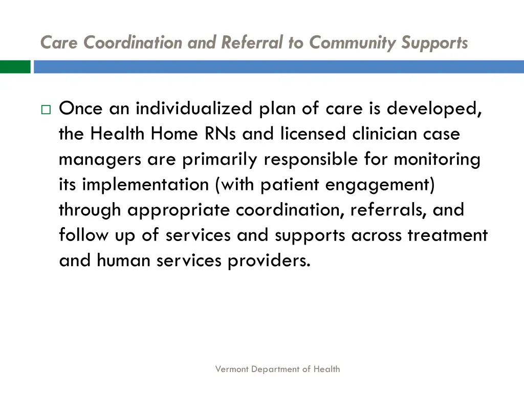 care coordination and referral to community