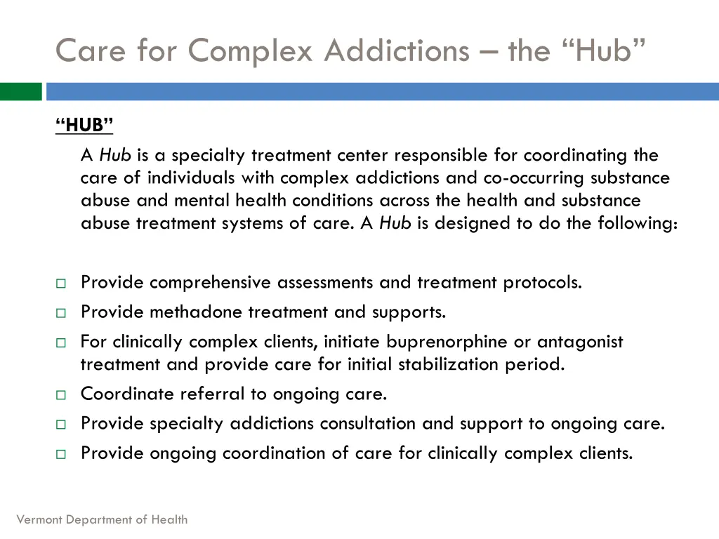 care for complex addictions the hub