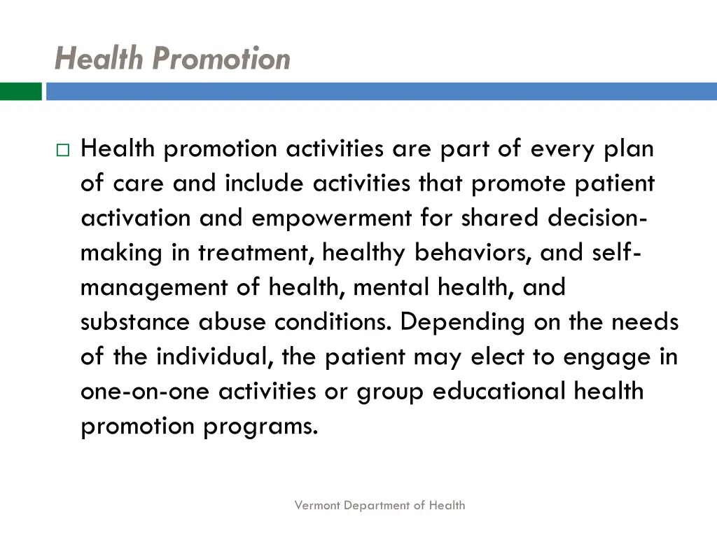 health promotion