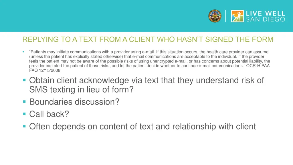 replying to a text from a client who hasn