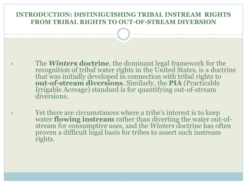 introduction distiniguishing tribal instream