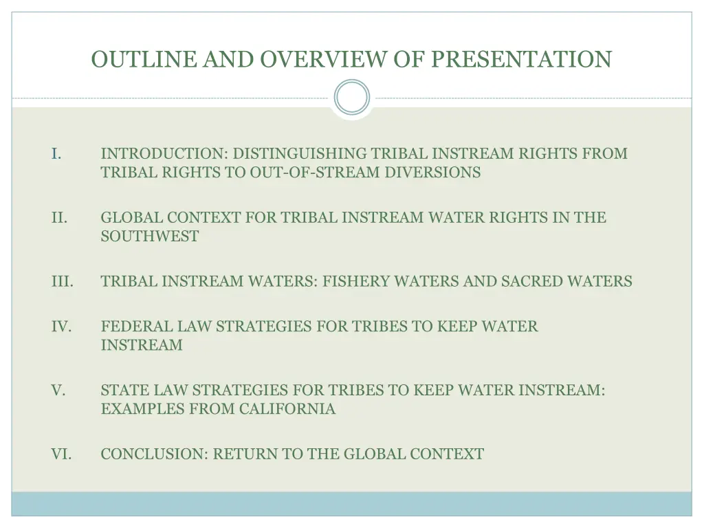 outline and overview of presentation
