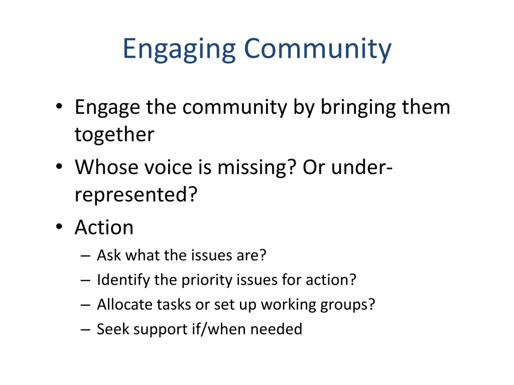 engaging community