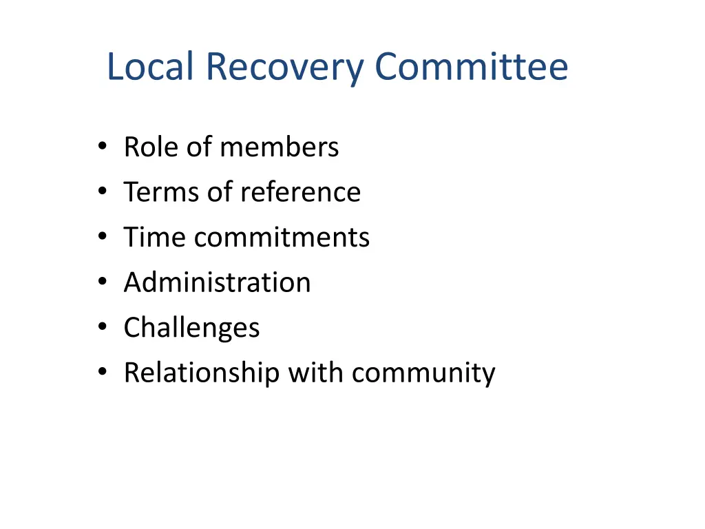 local recovery committee 1