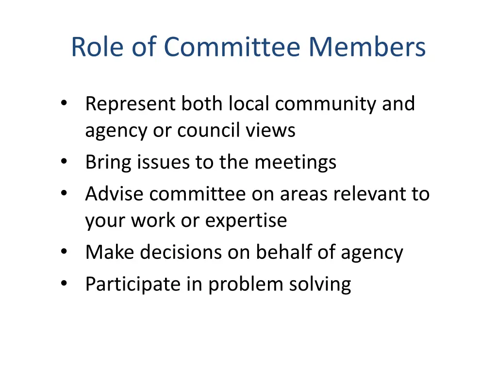 role of committee members
