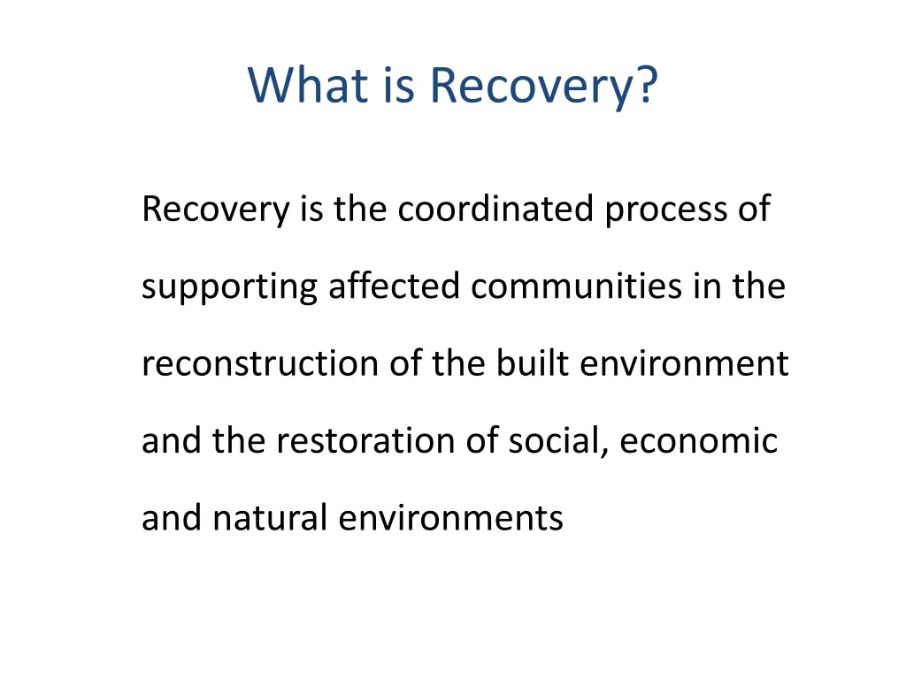 what is recovery