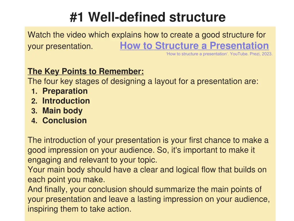 1 well defined structure