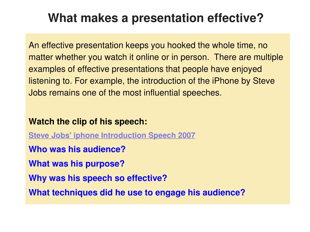 what makes a presentation effective