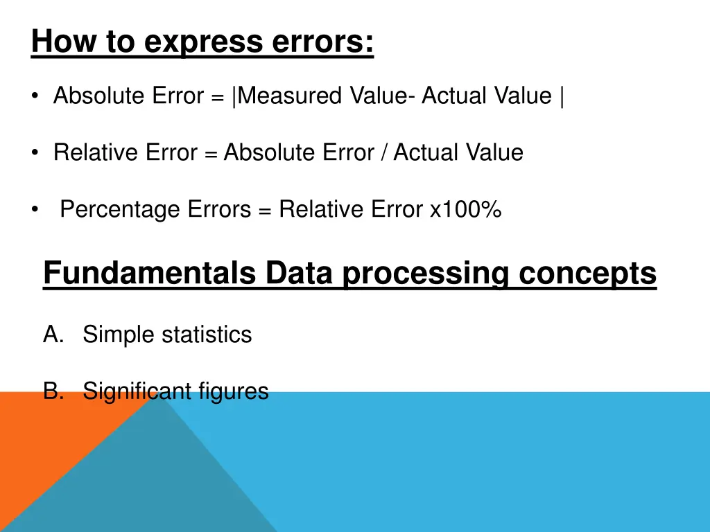 how to express errors