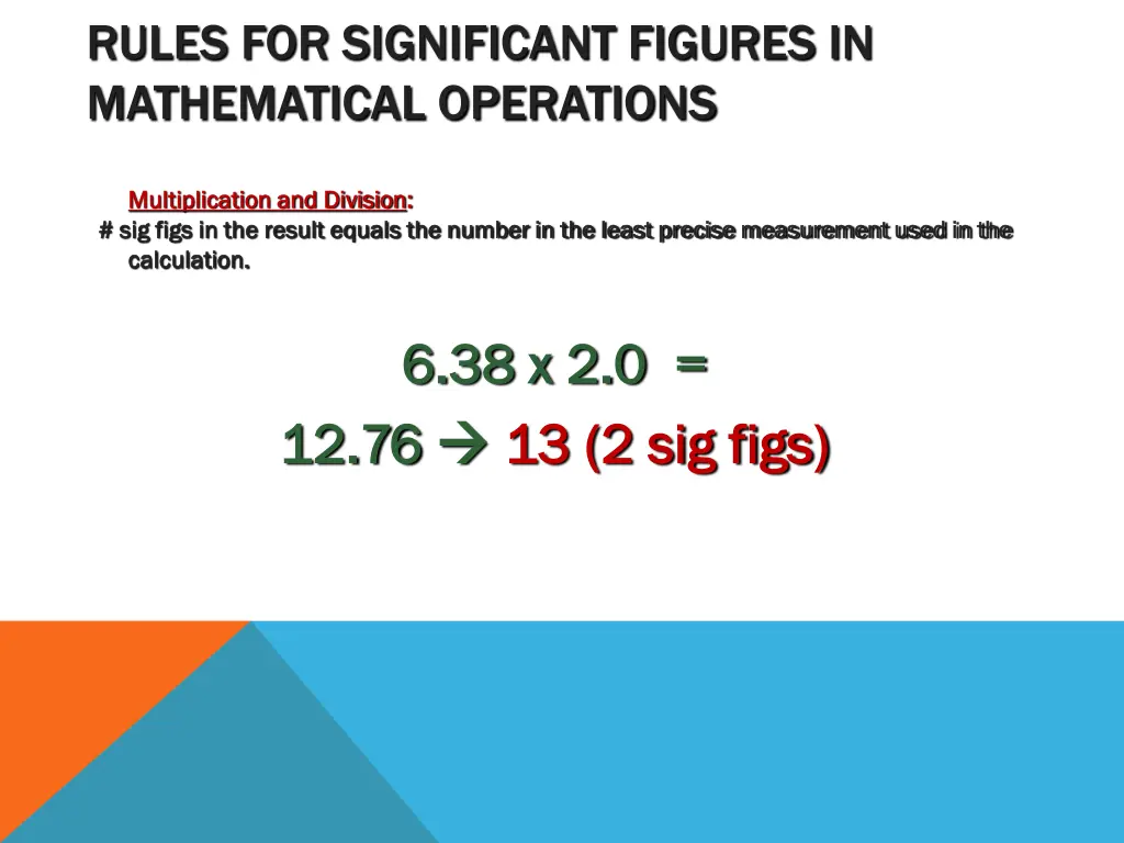 rules for significant figures in mathematical