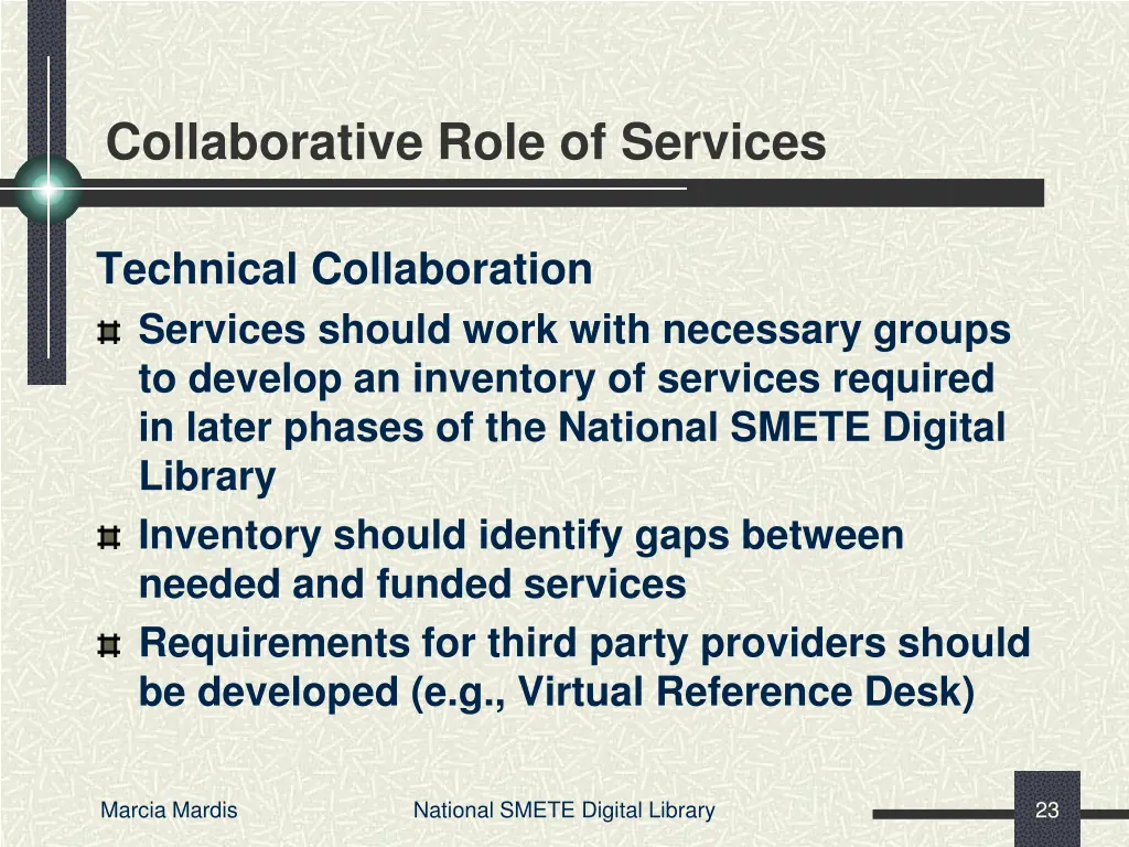 collaborative role of services