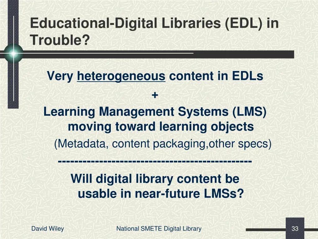 educational digital libraries edl in trouble