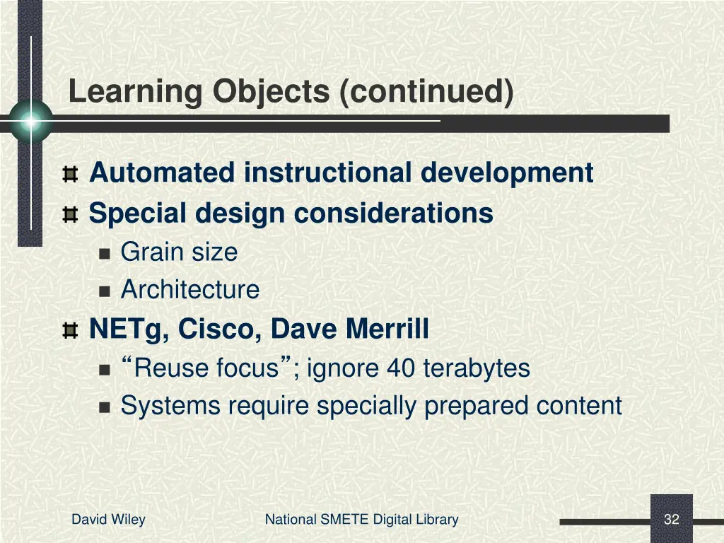 learning objects continued