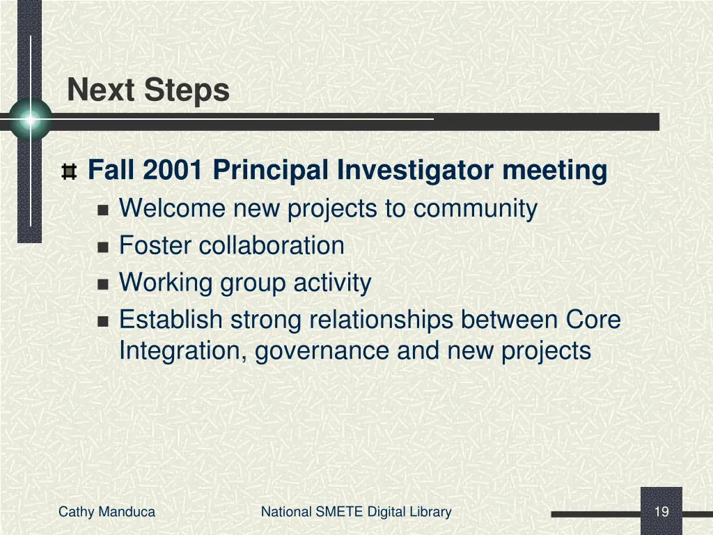 next steps