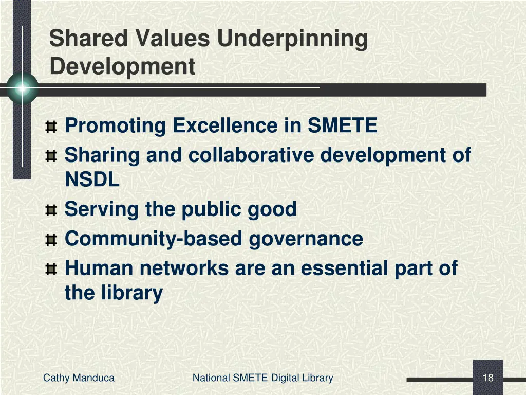 shared values underpinning development