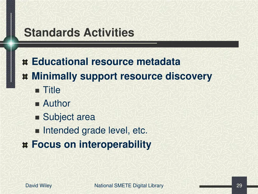 standards activities