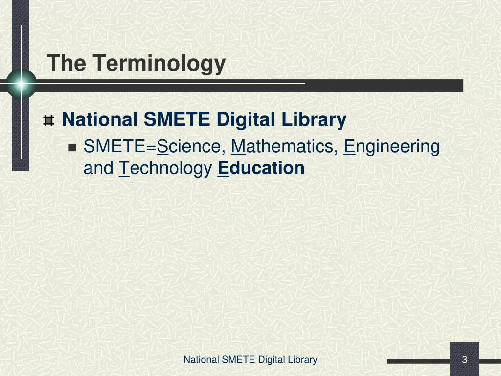 the terminology