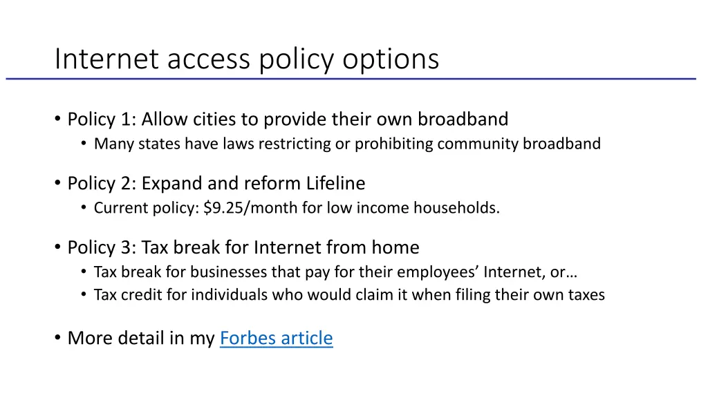 internet access policy options