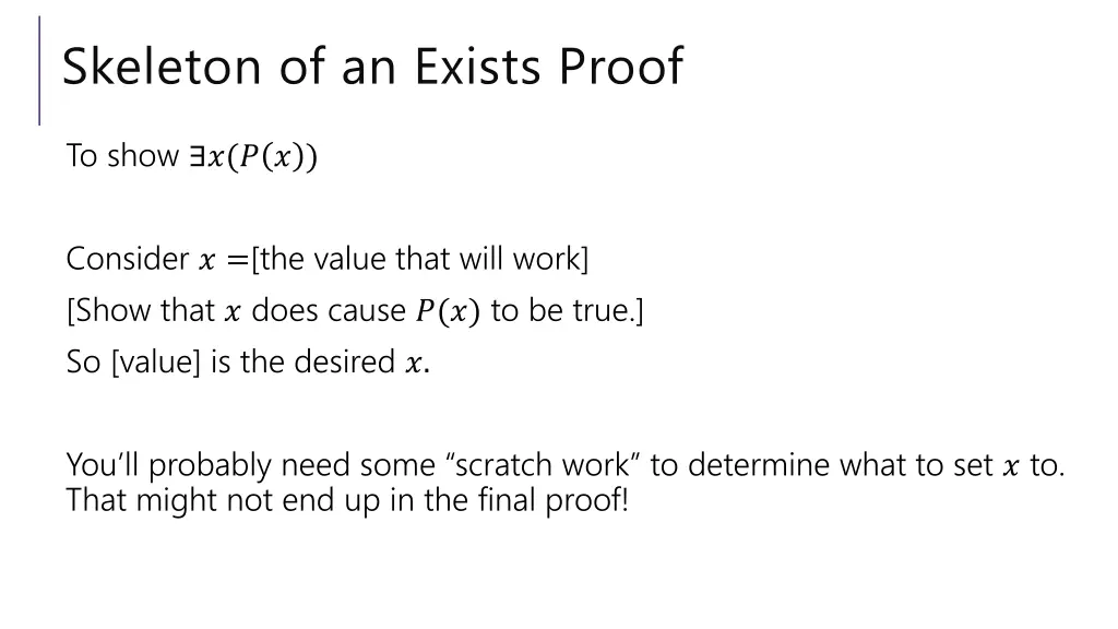 skeleton of an exists proof