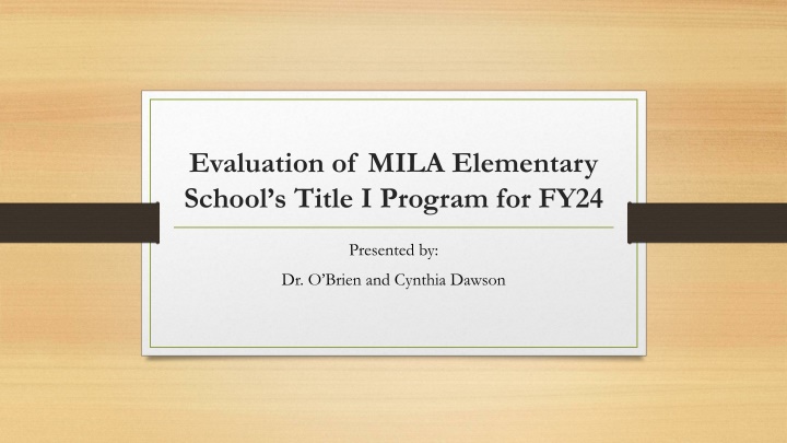 evaluation of mila elementary school s title