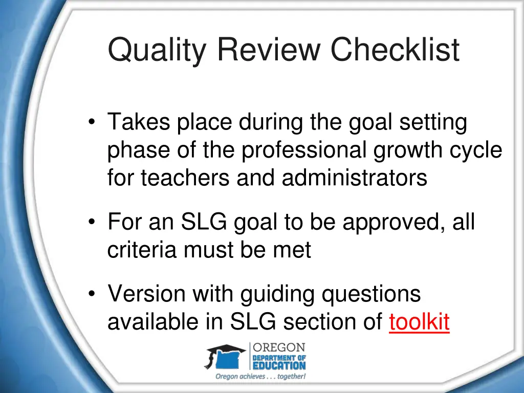 quality review checklist