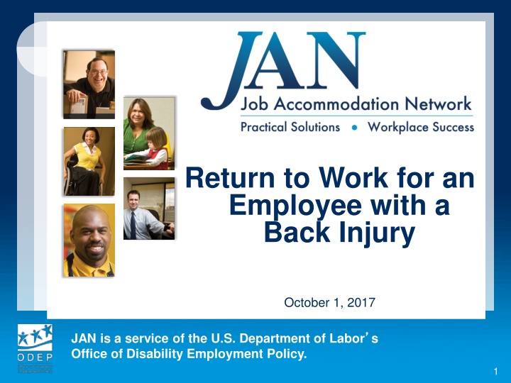 return to work for an employee with a back injury