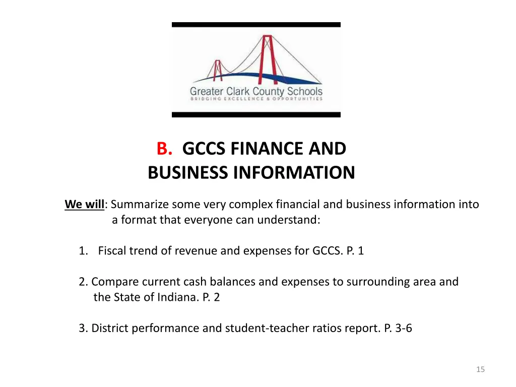 b gccs finance and business information