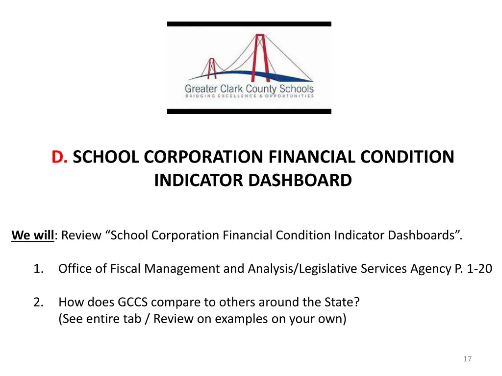 d school corporation financial condition