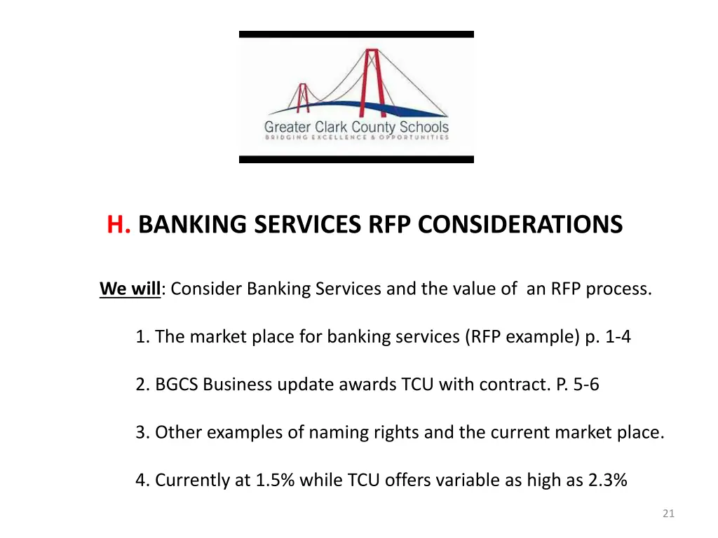 h banking services rfp considerations