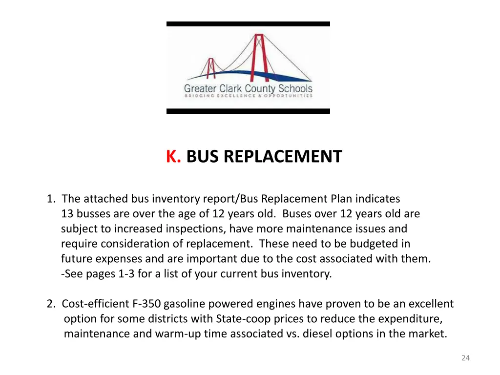 k bus replacement