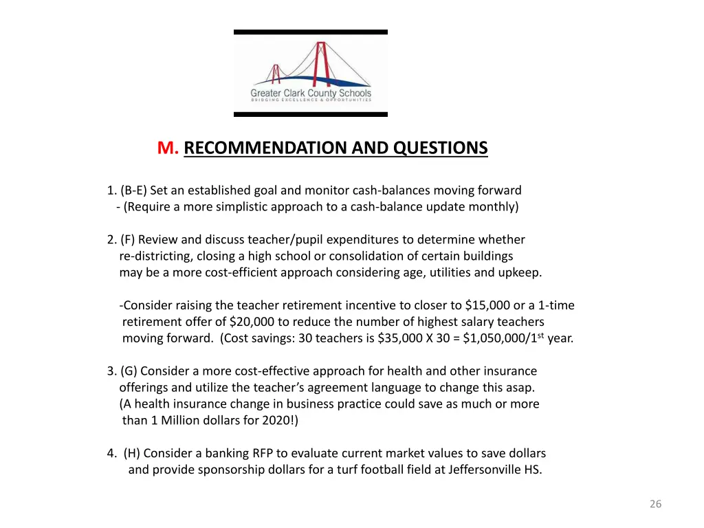 m recommendation and questions