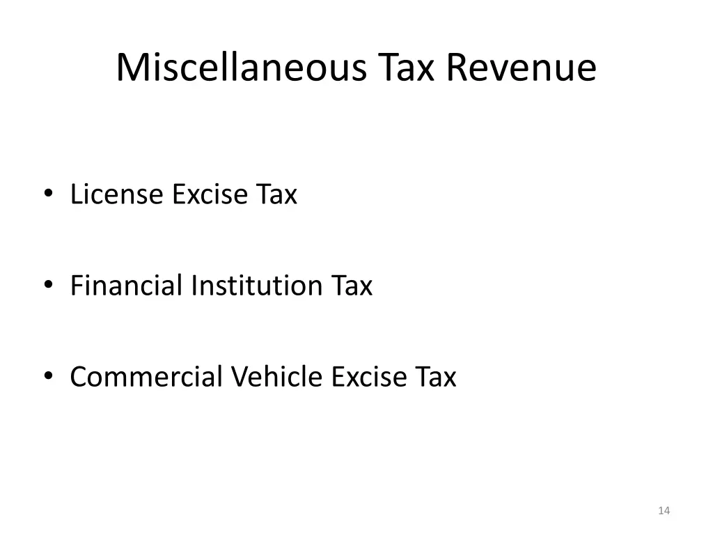 miscellaneous tax revenue