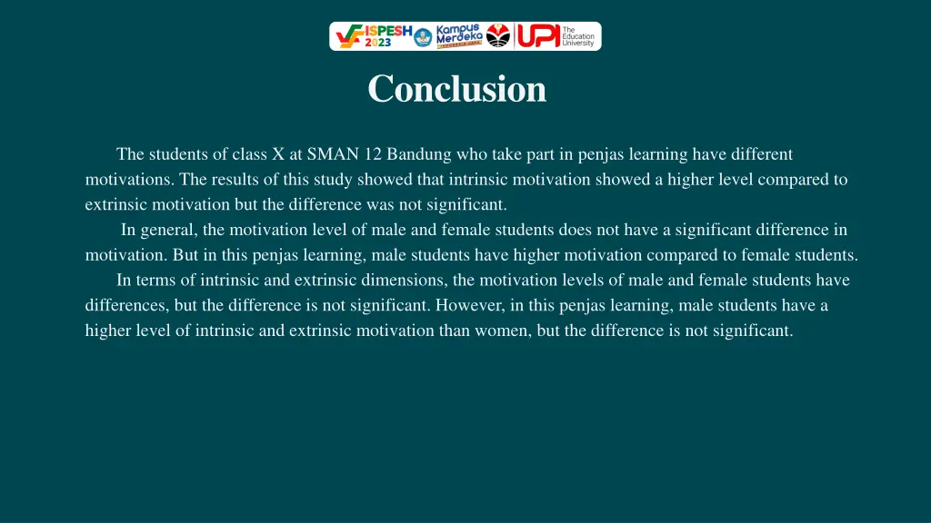 ispesh 2023 conclusion