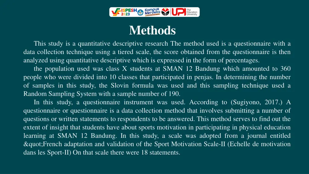 ispesh 2023 methods
