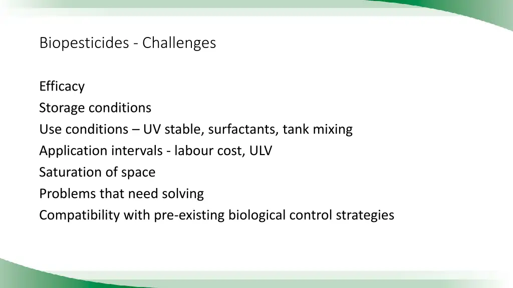 biopesticides challenges