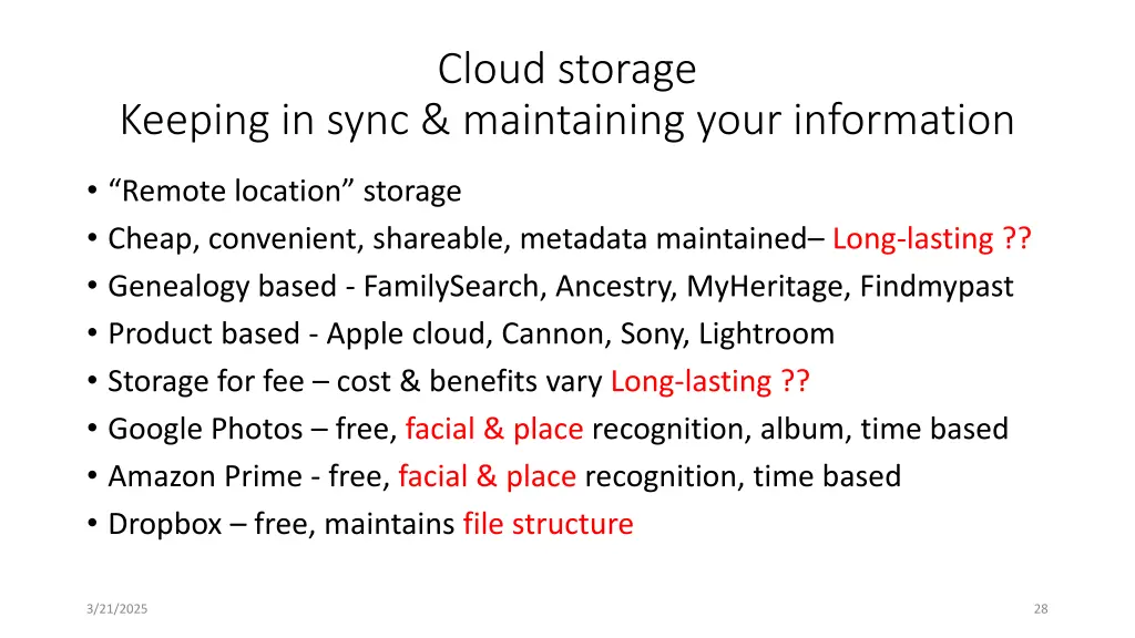 cloud storage